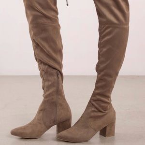 Riley Faux Suede Knee High Boots Size 8